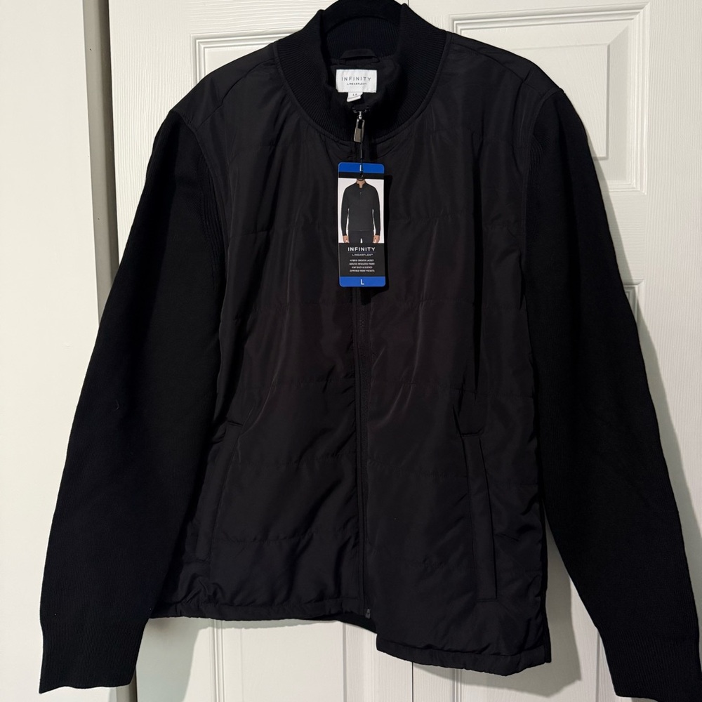 Infinity Linearflex Men's Mixed Media Puffer Jacket, Black, Size Large